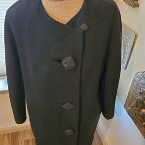 Vintage Jet Black Dress Coat